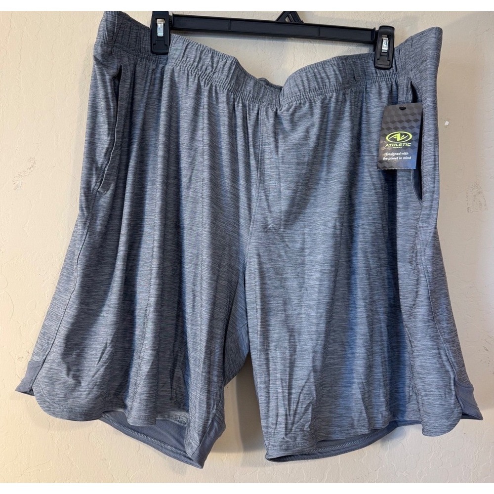 Athletic Works Shorts Men 3XL Grey Knit Jersey DriWorks Performance Active NEW